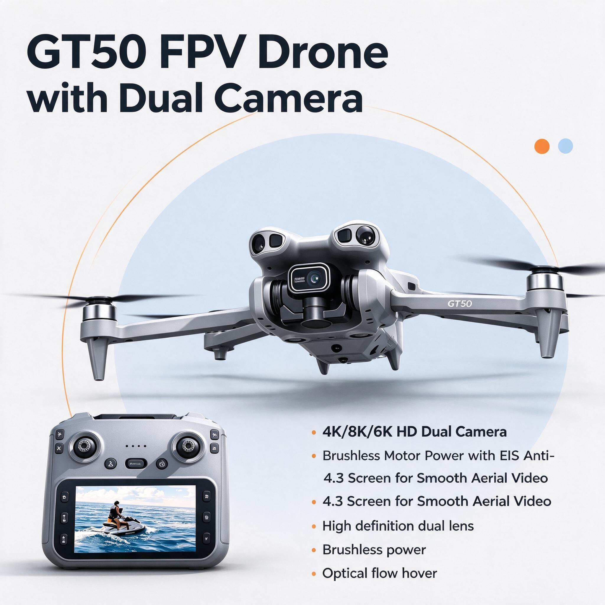 GT50 2.4GHz RC Quadcopter FPV  - Fpv Brushless Rc Drone 4K recension och pris