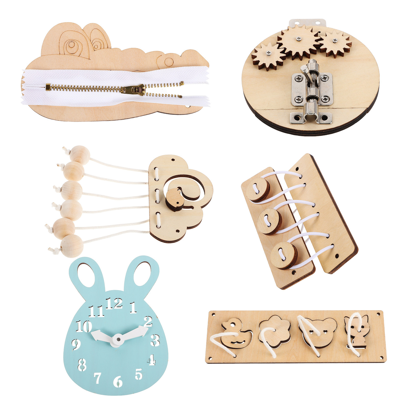6Pcs Wooden Sensory Busy Board - Montessori Wooden Busy Board Toddler recension och pris